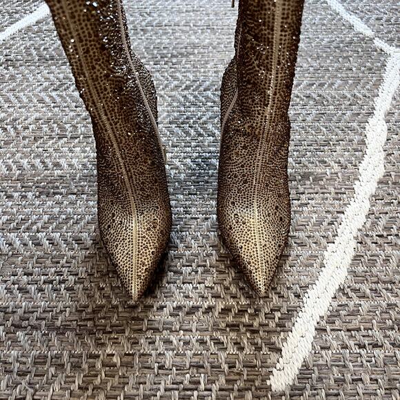 INC International Concepts Saveria Gold Bling Boots Sz 5M - Picture 3 of 7